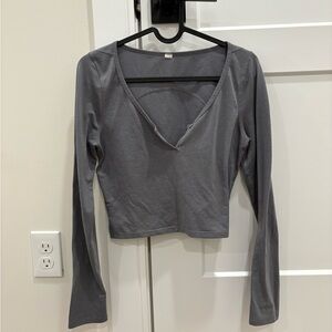 Lululemon Cropped Henley Long Sleeve